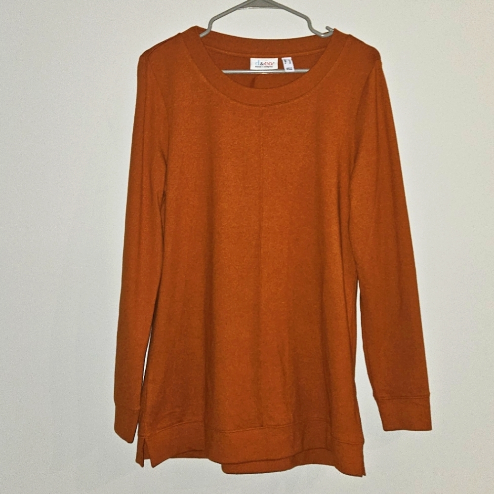 Denim&CO Burnt Orange Sweater